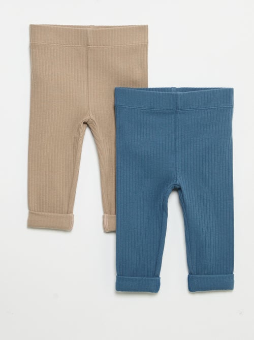 Confezione da 2 leggings a costine - Kiabi