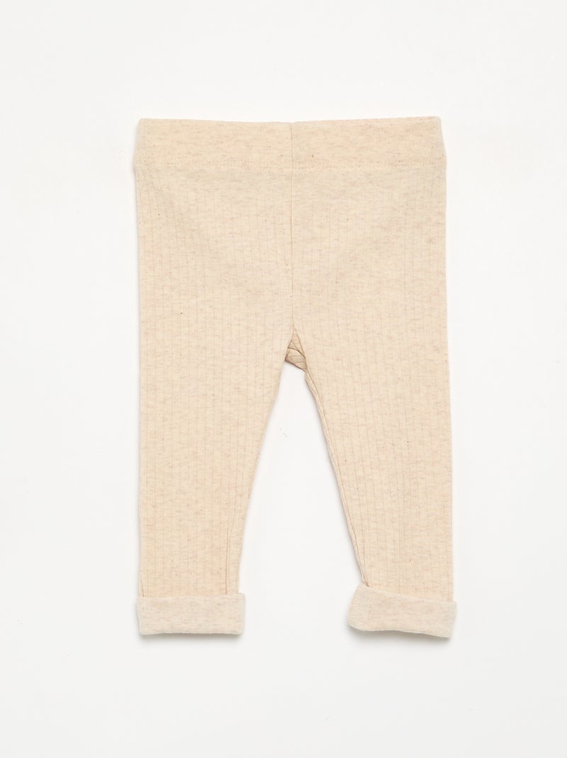 Confezione da 2 leggings a costine Verde - Kiabi