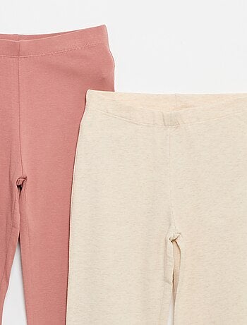 Confezione da 2 leggings a tinta unita a zampa
