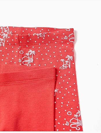 Confezione da 2 leggings corti lisci e stampati