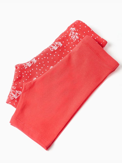 Confezione da 2 leggings corti lisci e stampati - Kiabi