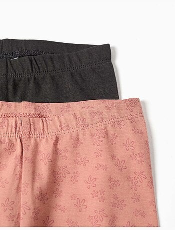 Confezione da 2 leggings lisci e stampati