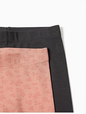 Confezione da 2 leggings lisci e stampati