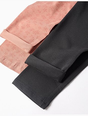 Confezione da 2 leggings lisci e stampati