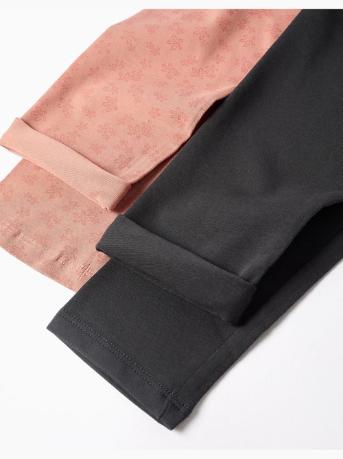 Confezione da 2 leggings lisci e stampati - Kiabi Confezione da 2 leggings lisci e stampati - Kiabi