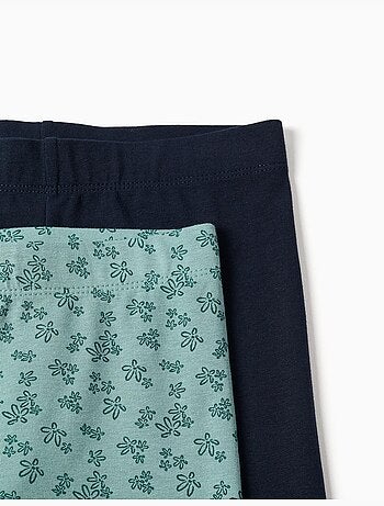 Confezione da 2 leggings lisci e stampati