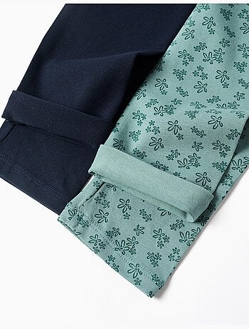 Confezione da 2 leggings lisci e stampati