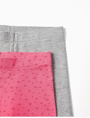 Confezione da 2 leggings lisci/floral
