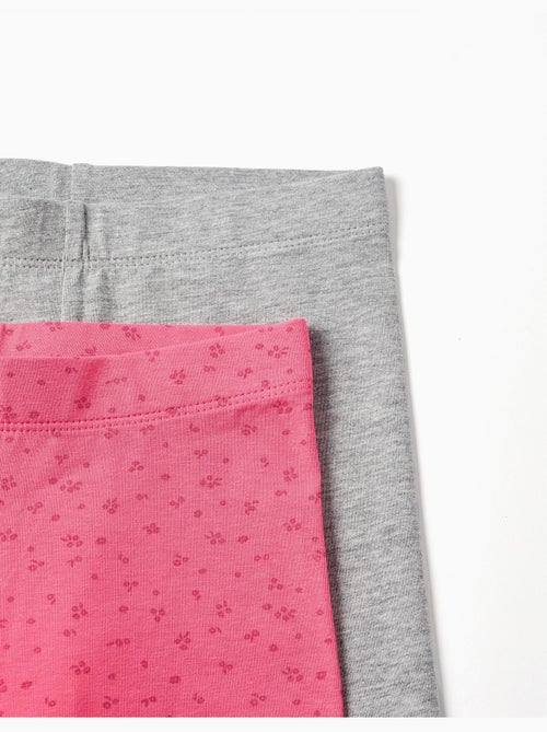 Confezione da 2 leggings lisci/floral - Kiabi