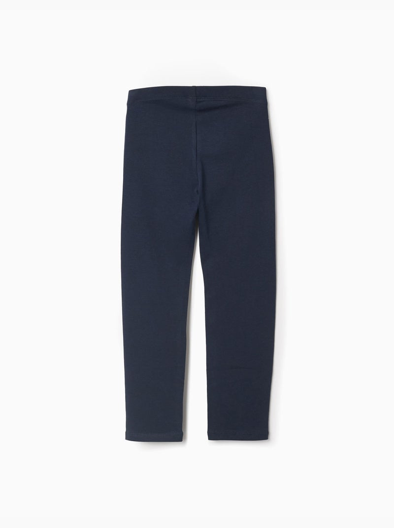 Confezione da 2 leggings lisci/floreali Blu Blu - Kiabi
