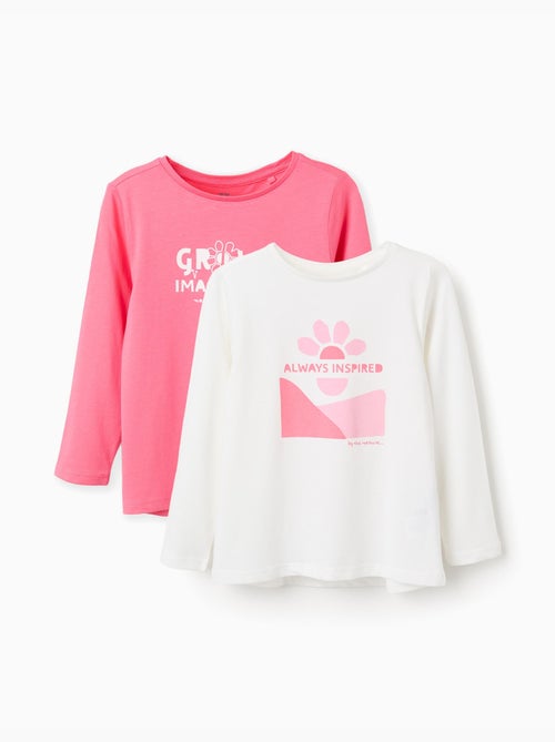 Confezione da 2 Maglietta a manica lunga con stampe - Kiabi