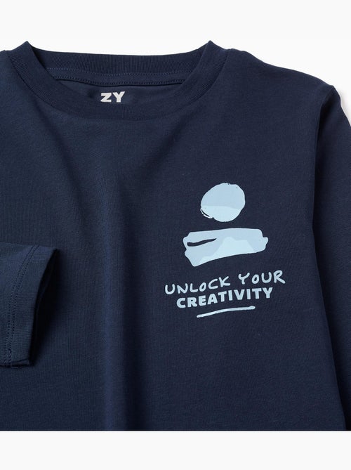 Confezione da 2 Maglietta in cotone a manica lunga con stampe - Kiabi