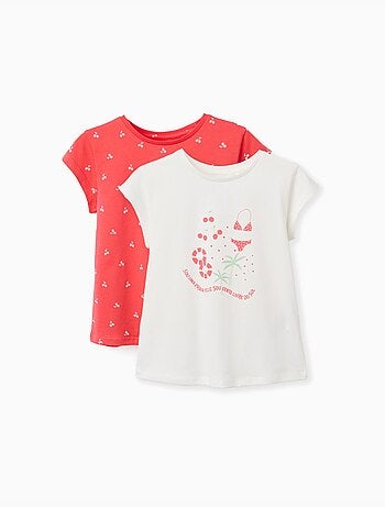 Confezione da 2 magliette in cotone con stampe estive