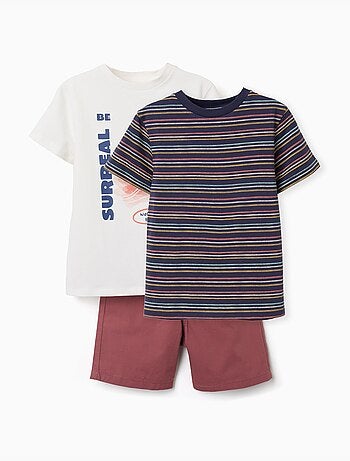 Confezione da 2 magliette e 1 paio di pantaloncini in cotone