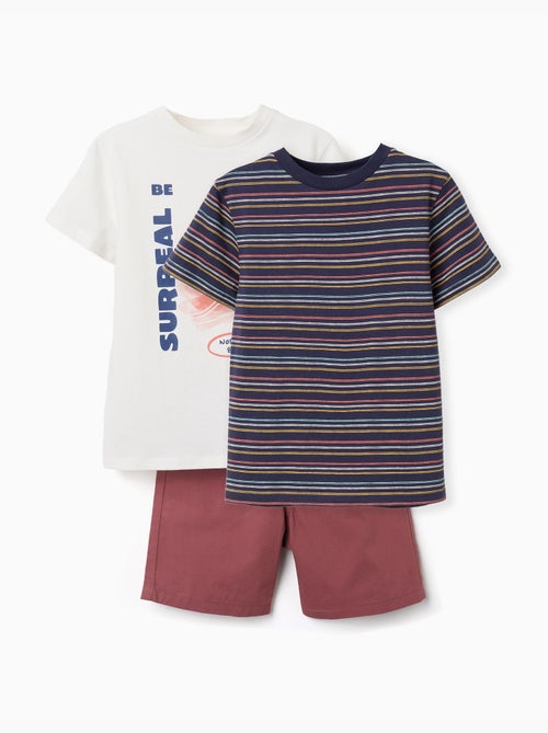 Confezione da 2 magliette e 1 paio di pantaloncini in cotone - Kiabi