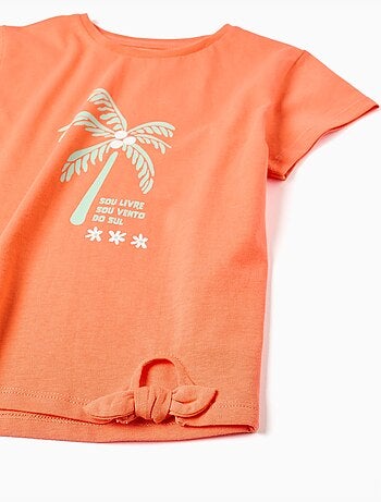 Confezione da 2 magliette in cotone con palme stampate