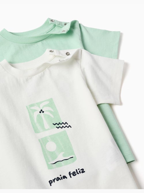 Confezione da 2 magliette in cotone con stampe da spiaggia - Kiabi