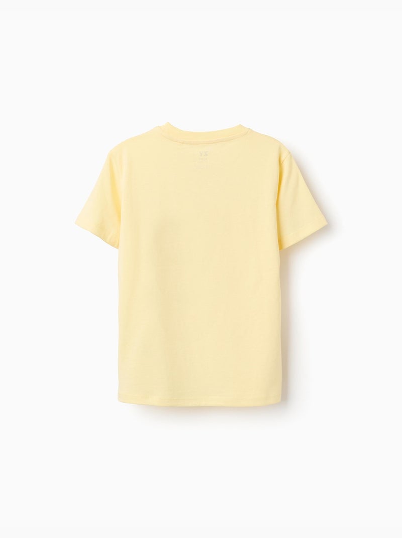 Confezione da 2 magliette in cotone con stampe da spiaggia Giallo chiaro - Kiabi