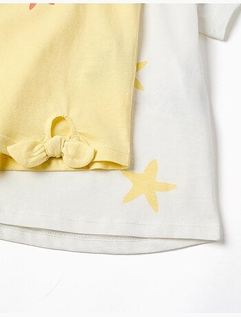 Confezione da 2 magliette in cotone con palme stampate