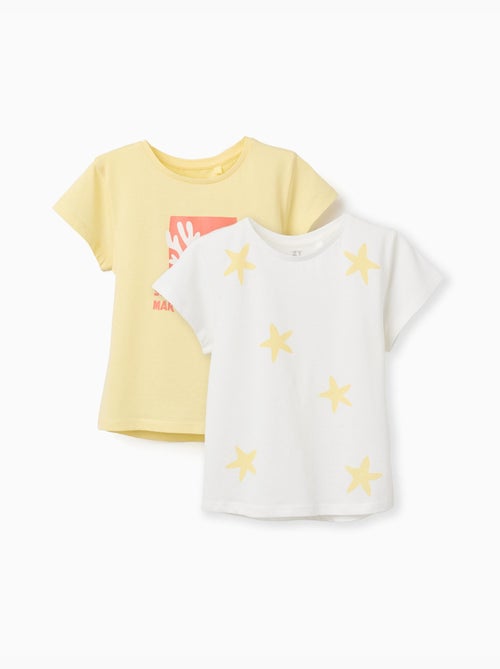 Confezione da 2 magliette in cotone con stampe di stelle marine - Kiabi