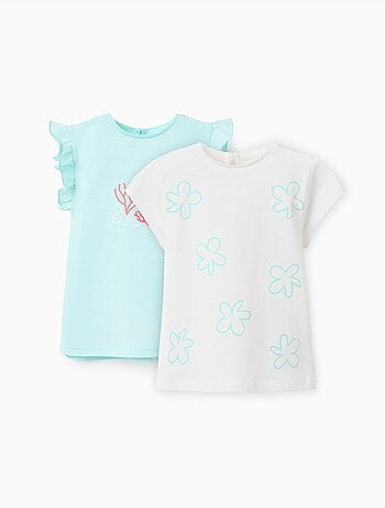 Confezione da 2 magliette in cotone con stampe estive