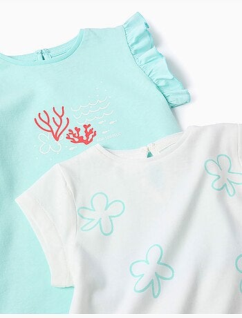 Confezione da 2 magliette in cotone con stampe estive