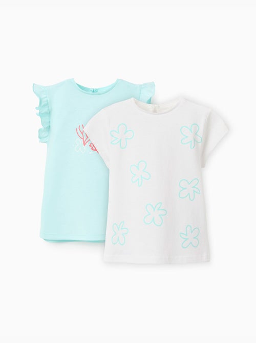 Confezione da 2 magliette in cotone con stampe estive - Kiabi