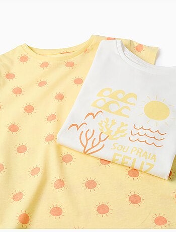 Confezione da 2 magliette in cotone con stampe estive