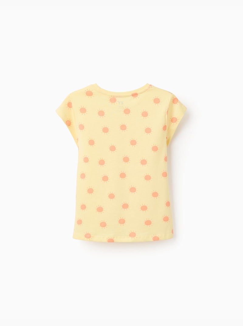 Confezione da 2 magliette in cotone con stampe estive Giallo chiaro - Kiabi