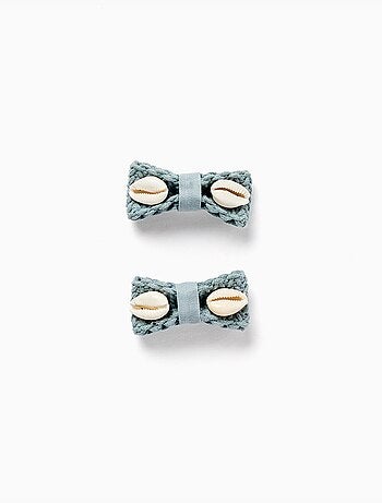 Confezione da 2 mollette per capelli con conchiglie cauri