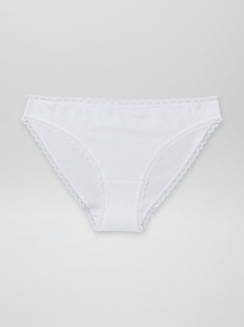 Confezione da 2 mutandine in cotone bianco - Kiabi