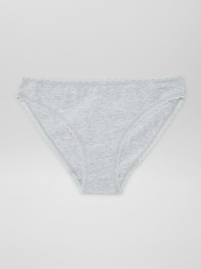 Confezione da 2 mutandine in cotone GRIGIO - Kiabi