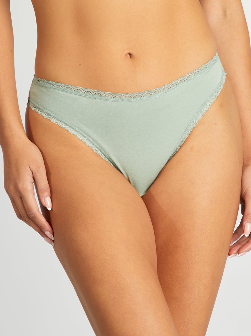Confezione da 2 mutandine in cotone VERDE - Kiabi