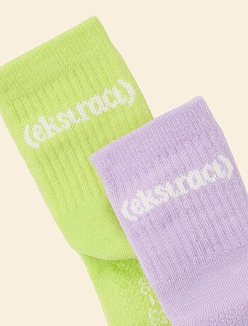 Ekstract - Confezione da 2 paia di calze alte antiscivolo