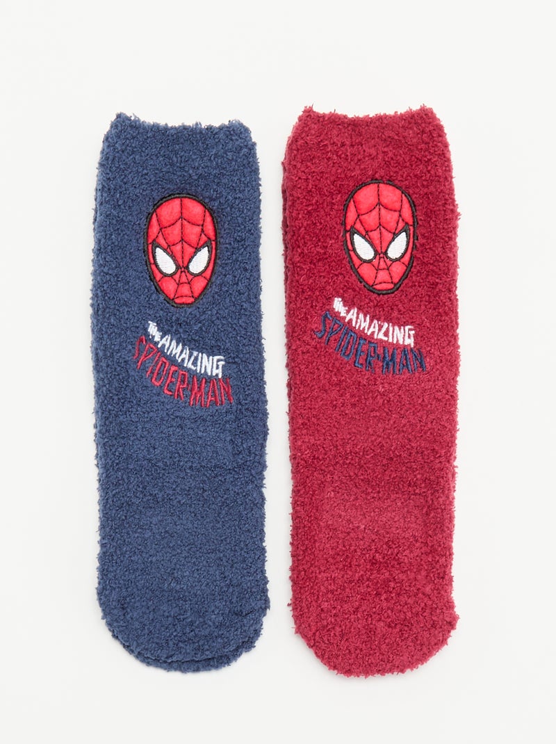 Confezione da 2 paia di calzini antiscivolo 'Marvel' 'Spider-Man' Blu - Kiabi