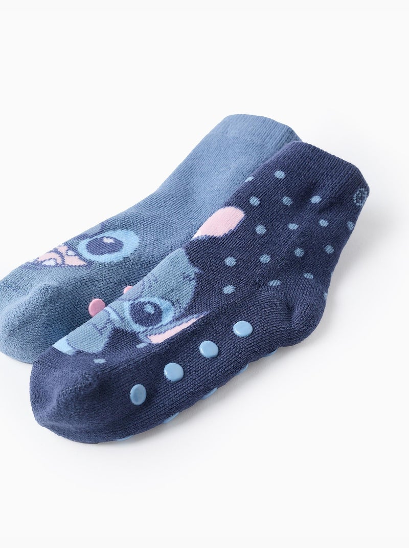 Confezione da 2 paia di calzini antiscivolo 'stitch' Blu Blu marino Blu - Kiabi