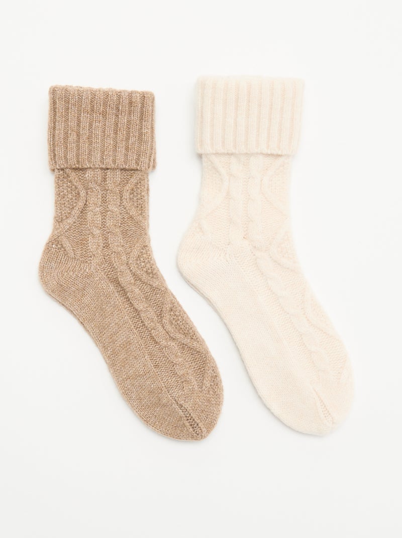 Confezione da 2 paia di calzini Beige - Kiabi