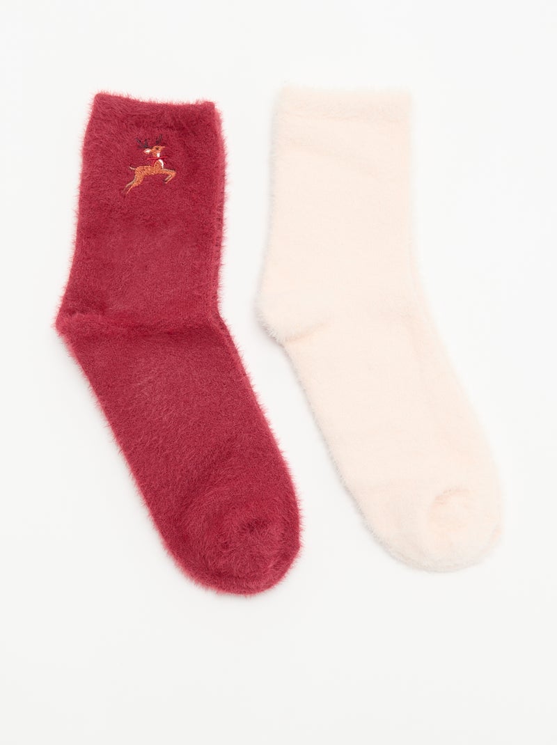 Confezione da 2 paia di calzini corti Rosso - Kiabi