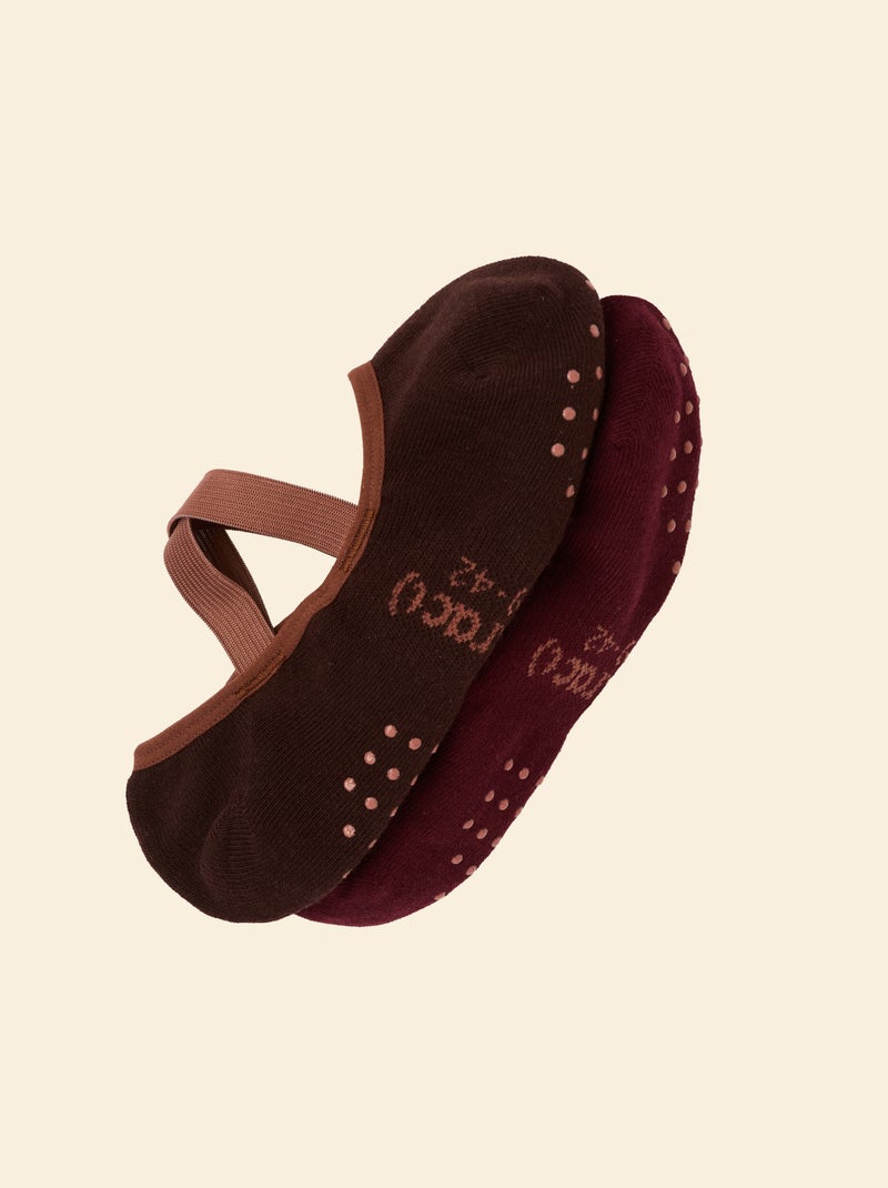 Confezione da 2 paia di calzini yoga - (ekstract) Marrone - Kiabi