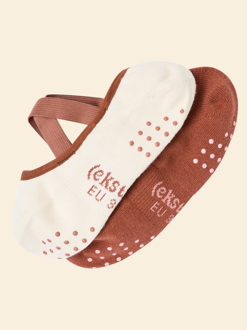 Confezione da 2 paia di calzini yoga (ekstract) in cotone Marrone - Kiabi