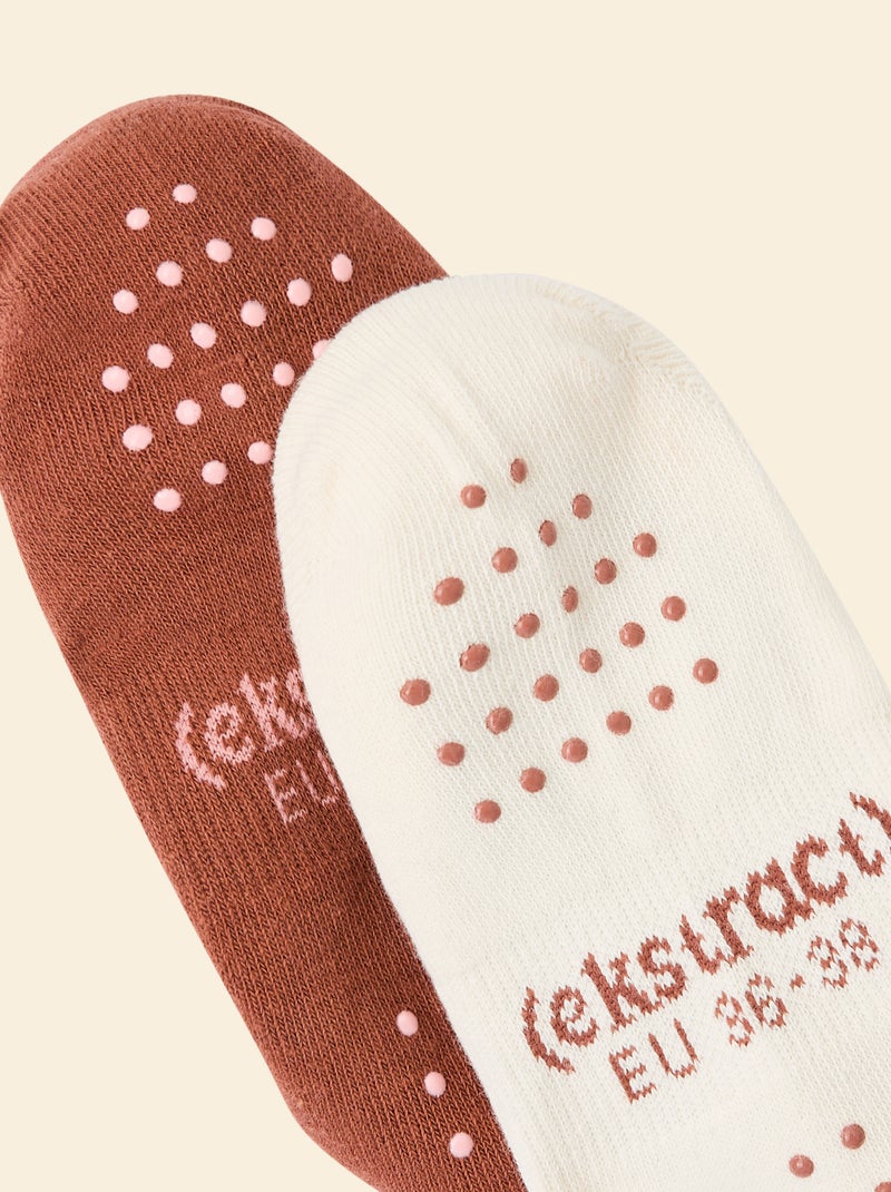 Confezione da 2 paia di calzini yoga (ekstract) in cotone Marrone - Kiabi