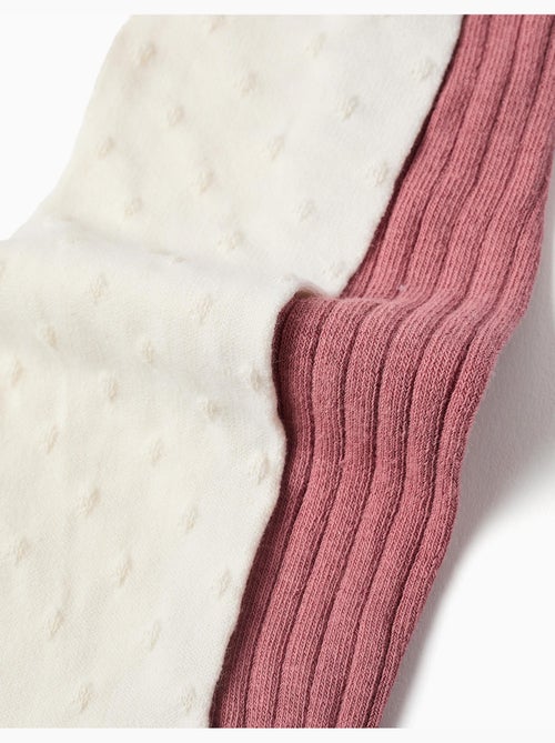 Confezione da 2 paia di collant a coste/jacquard - Kiabi