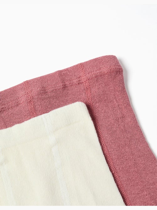 Confezione da 2 paia di collant a costine/jacquard - Kiabi