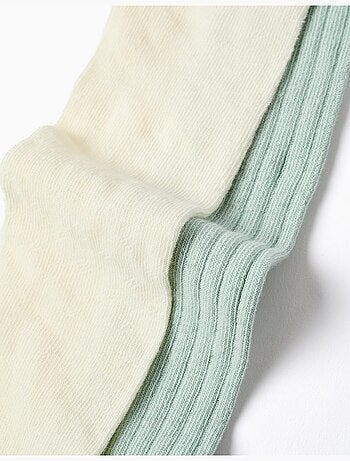 Confezione da 2 paia di collant a costine/jacquard
