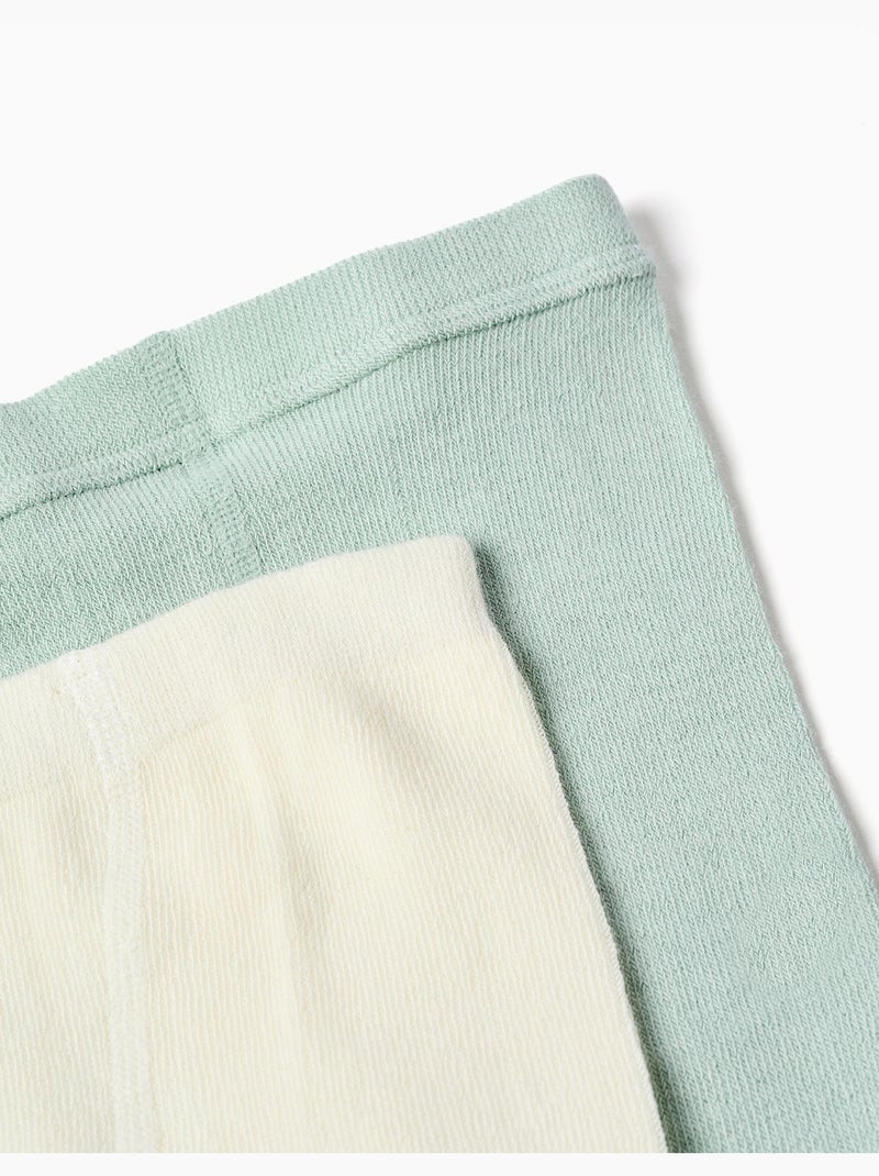 Confezione da 2 paia di collant a costine/jacquard Bianco Verde - Kiabi