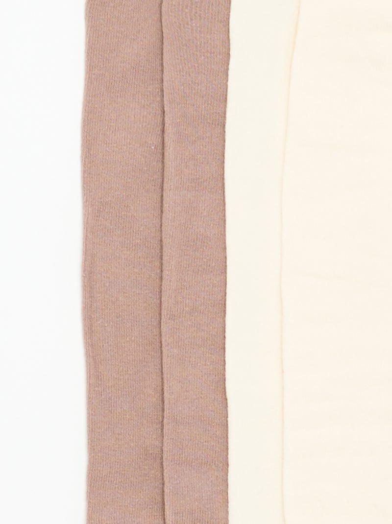 Confezione da 2 paia di collant a tinta unita Beige - Kiabi