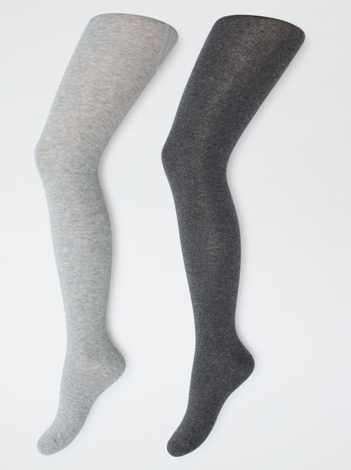 Confezione da 2 paia di collant caldi tinta unita - Kiabi