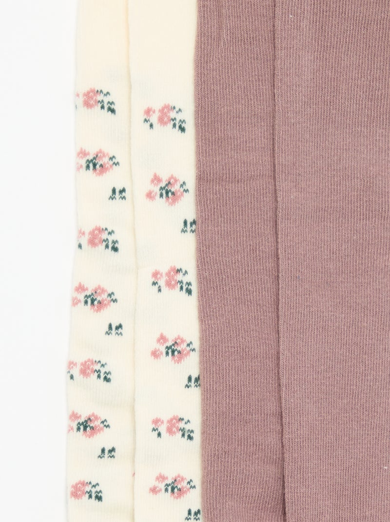 Confezione da 2 paia di collant fantasia Rosa - Kiabi