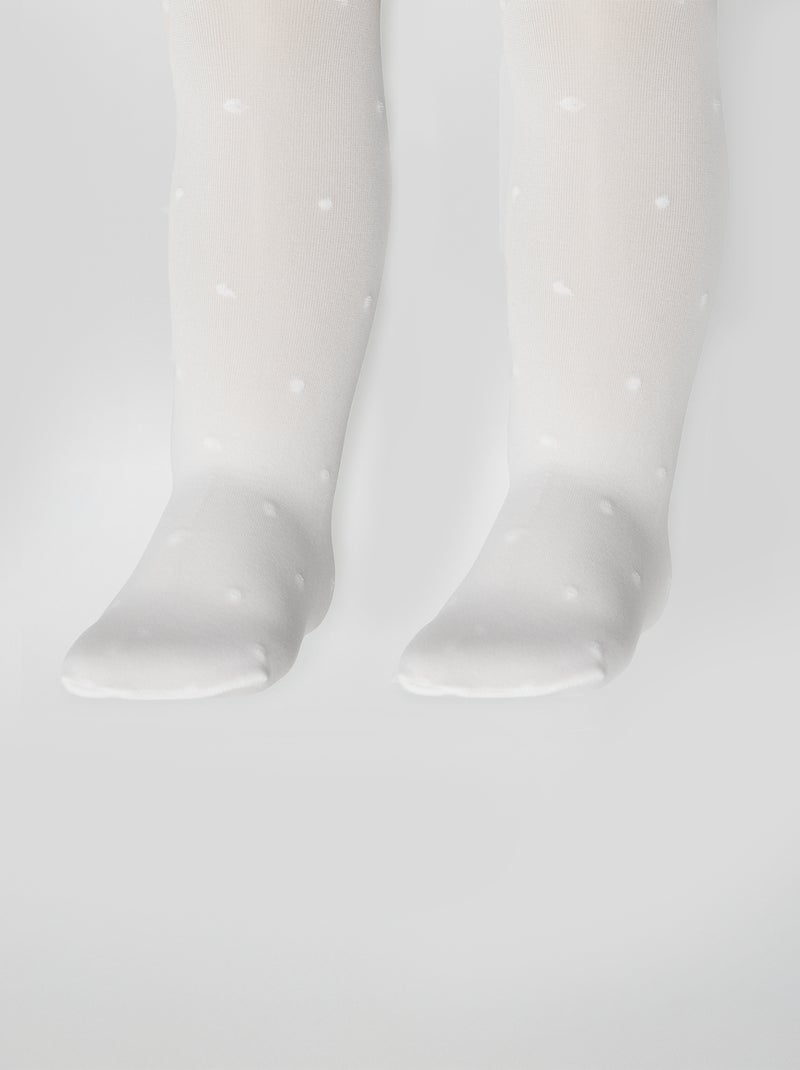 Confezione da 2 paia di collant leggeri fantasia BIANCO - Kiabi