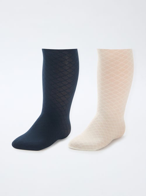 Confezione da 2 paia di collant leggeri fantasia - Kiabi